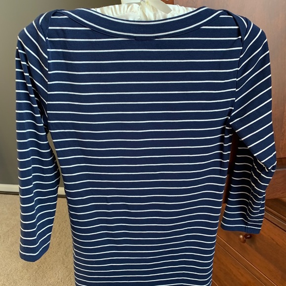 Ann Taylor Striped Boatneck Top in Night Sky - Picture 5 of 9